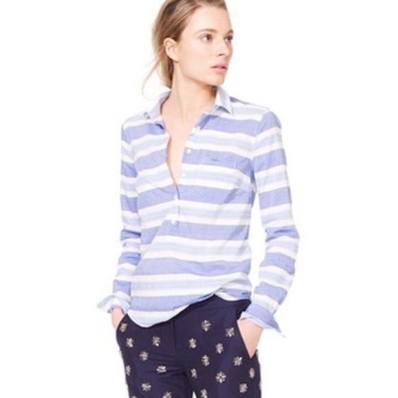 Retro J. Crew Monaco Multistripe Popover Tunic - Picture 2 of 9